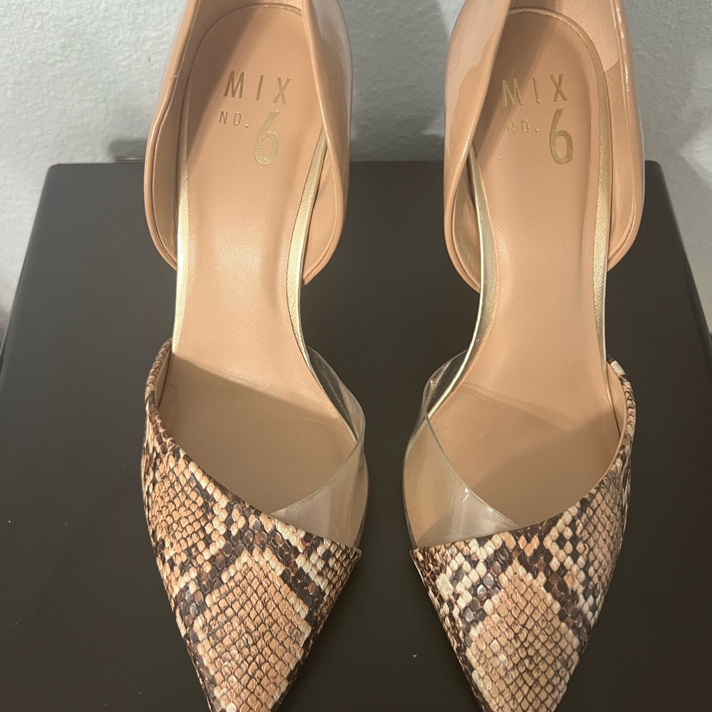 Mix No. 6 Snakeskin and Nude Heels